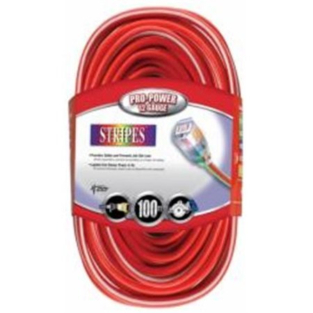 SOUTHWIRE Coleman Cable 1352244 100 ft. Extension Cord Stripes; Red & White 1352244